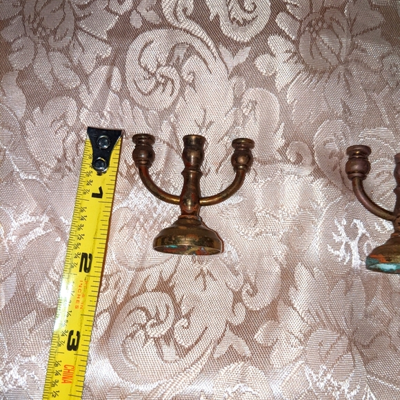 Vintage Copper Set of 2 Miniature Candelabra - Picture 8 of 9